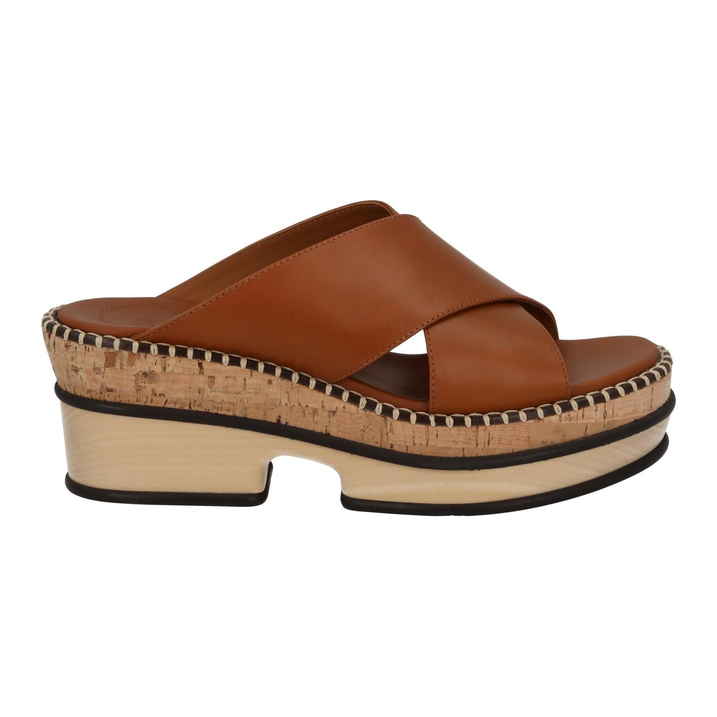CHLOE Ladies Brown Leather Laia Platform Slide Sandals Size EU37 UK5 RRP575 NEW