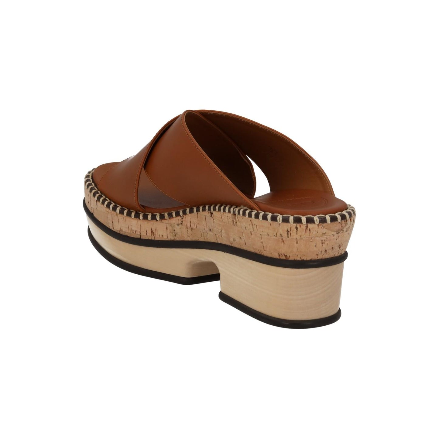 CHLOE Ladies Brown Leather Laia Platform Slide Sandals Size EU37 UK5 RRP575 NEW