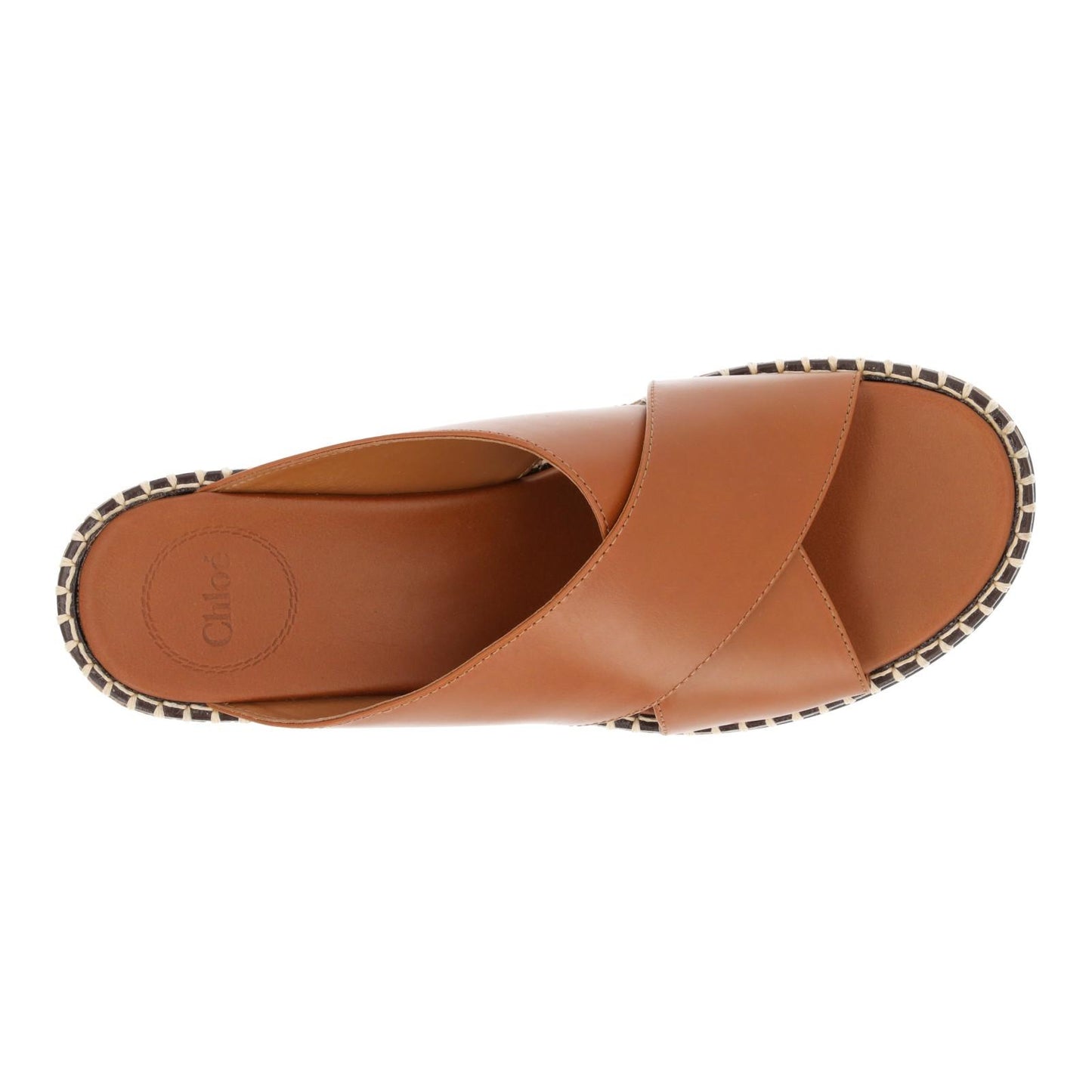 CHLOE Ladies Brown Leather Laia Platform Slide Sandals Size EU37 UK5 RRP575 NEW