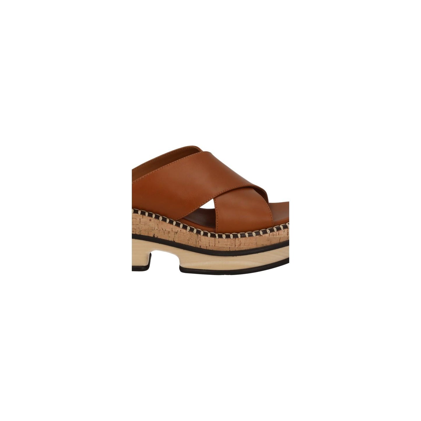 CHLOE Ladies Brown Leather Laia Platform Slide Sandals Size EU37 UK5 RRP575 NEW