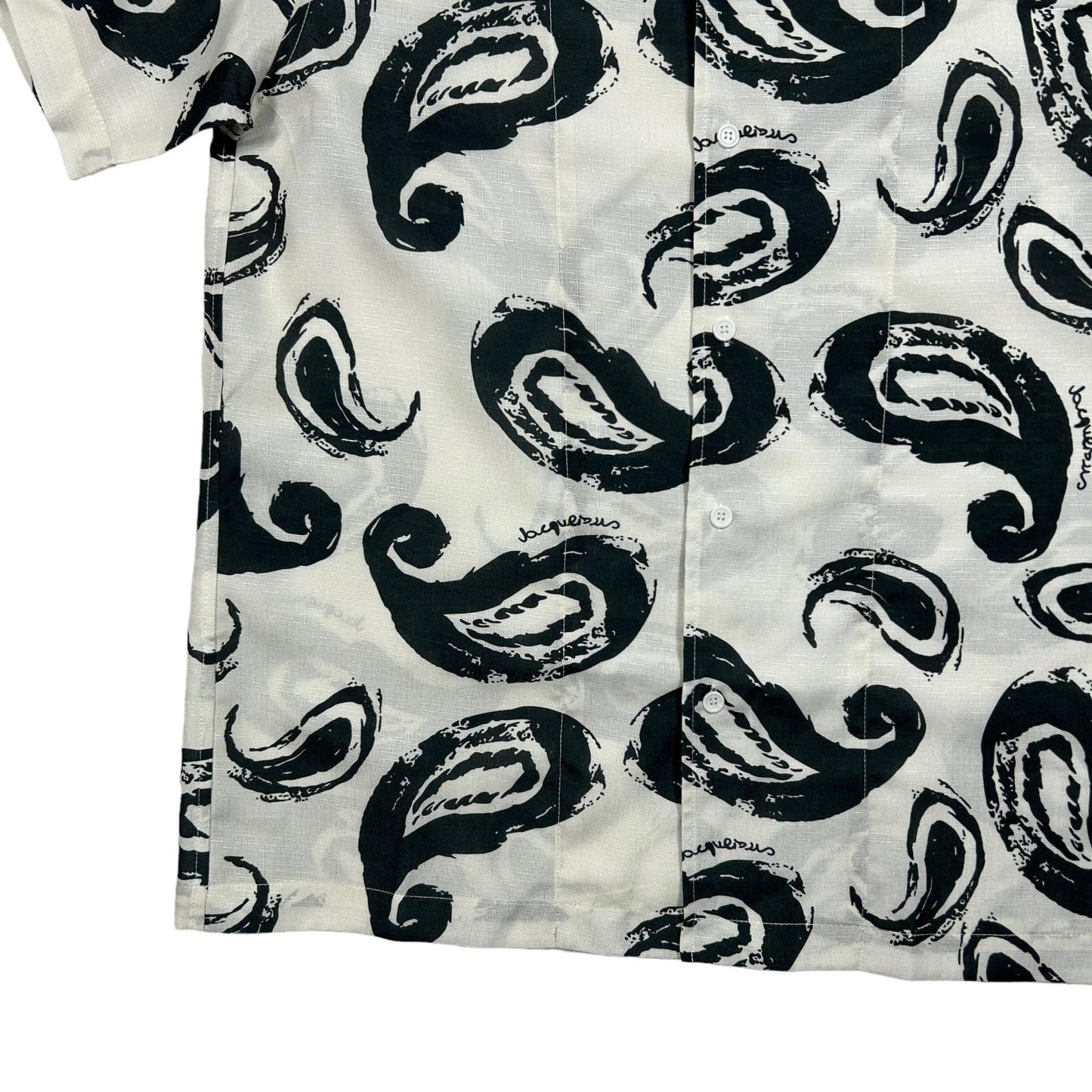 JACQUEMUS Mens La Chemise Jean Print White Black Paisley Shirt 46 NEW RRP 250