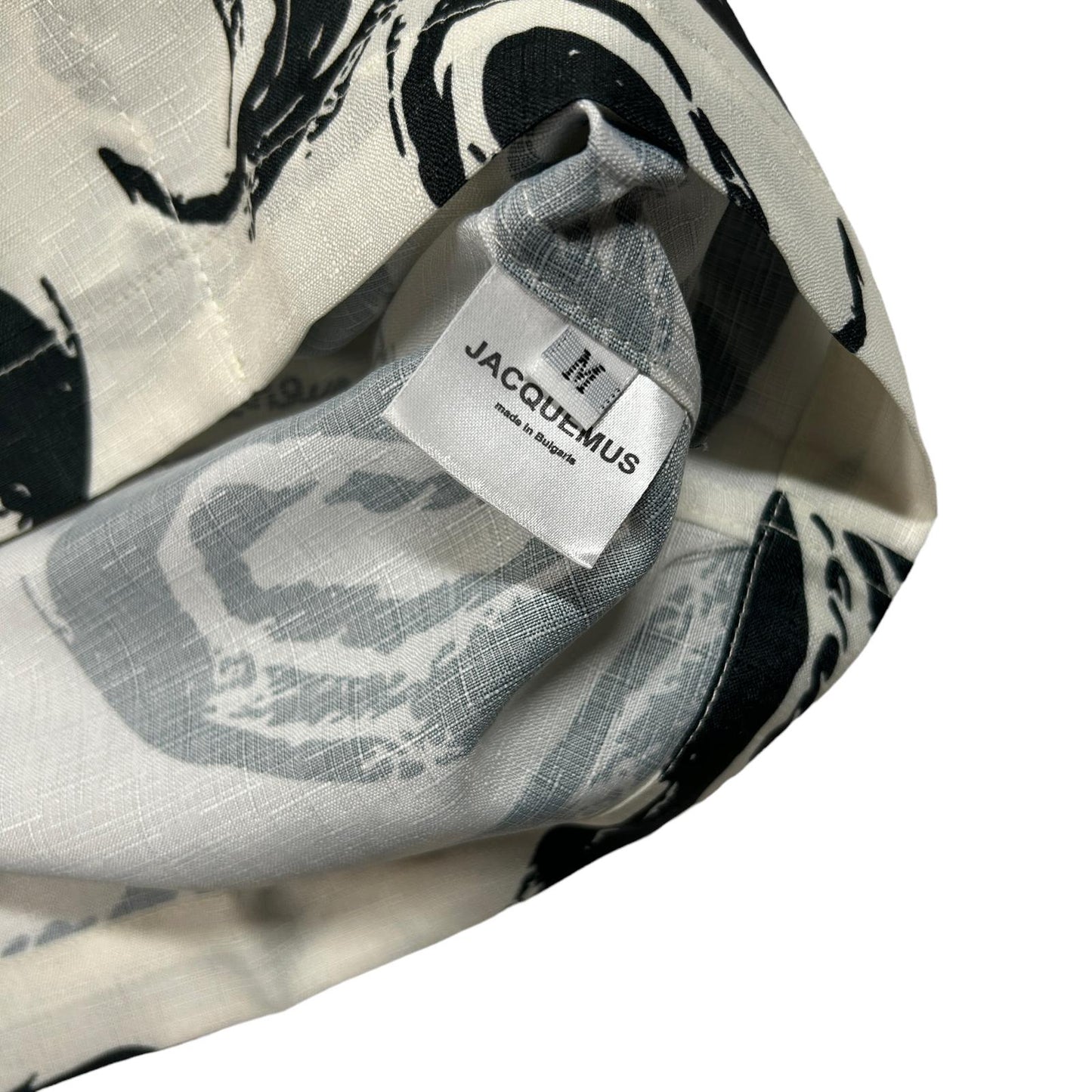 JACQUEMUS Mens La Chemise Jean Print White Black Paisley Shirt 46 NEW RRP 250