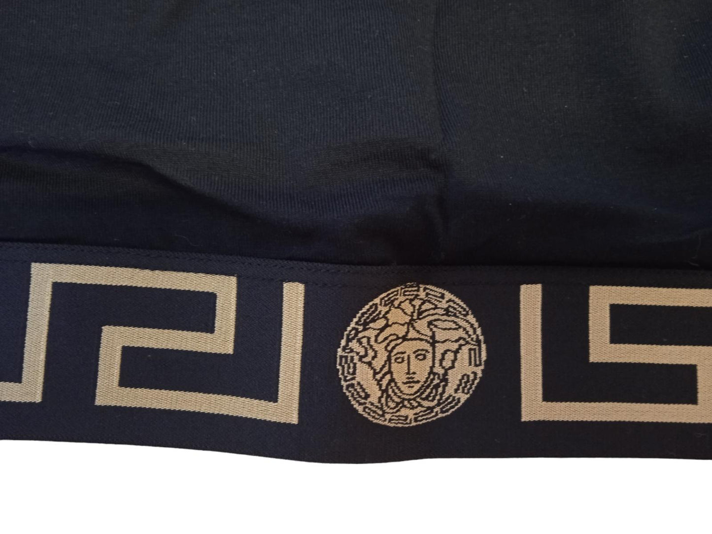 VERSACE Medusa Sports Bra Greca Logo Stretch Cotton Black 1 UK32 NEW RRP105
