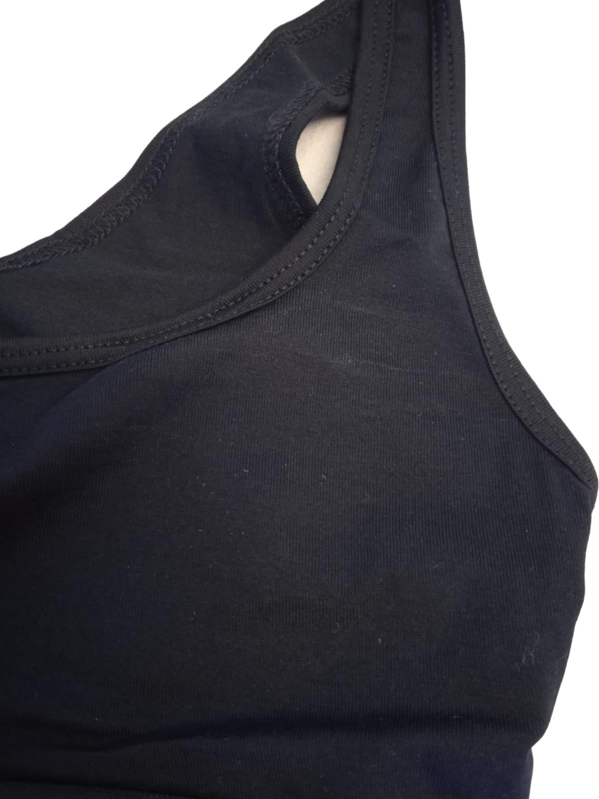 VERSACE Medusa Sports Bra Greca Logo Stretch Cotton Black 1 UK32 NEW RRP105