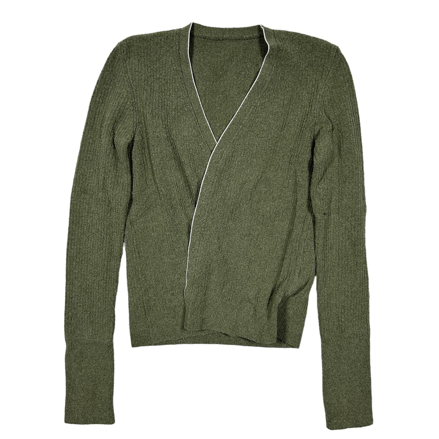 JACQUEMUS Le Gilet Noue LS Twist Front Deep V Sweater Khaki 36 NEW RRP 290