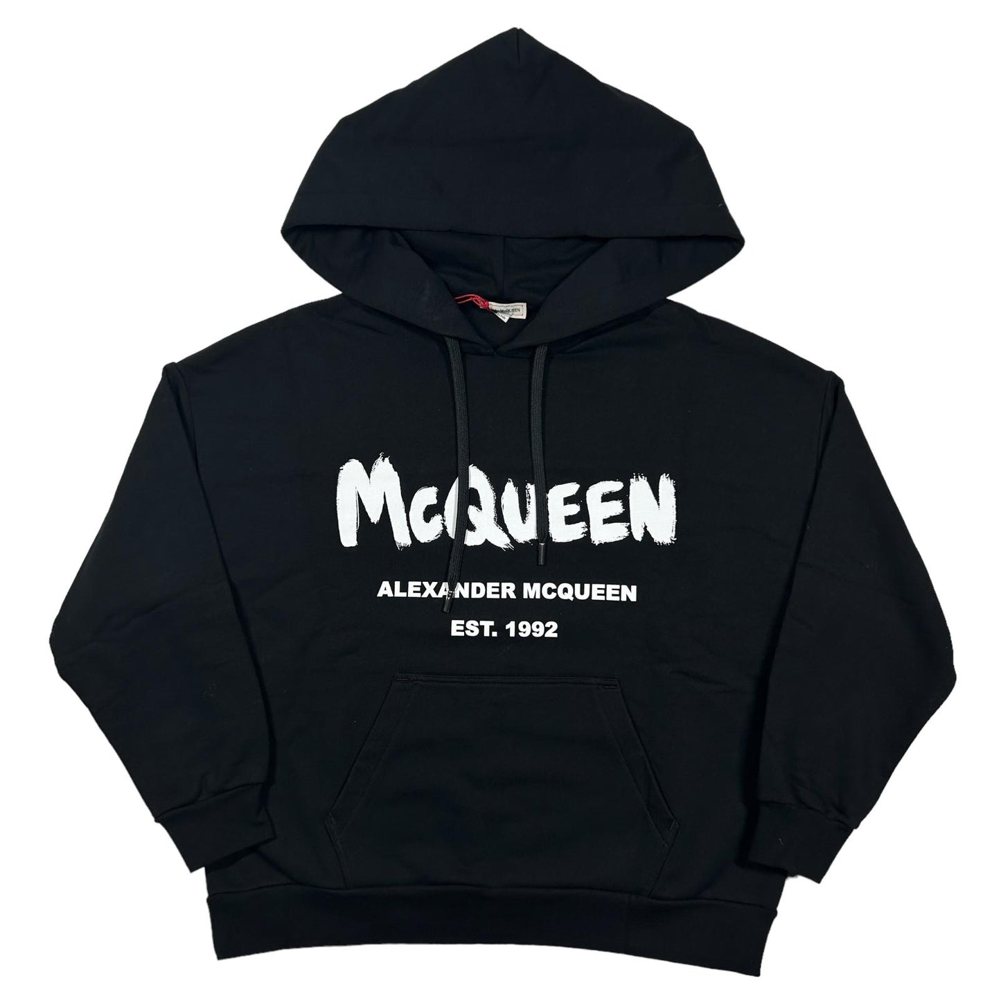 ALEXANDER MCQUEEN Ladies Top Sweatshirt Logo Hoodie Black Size 38 NEW RRP 540