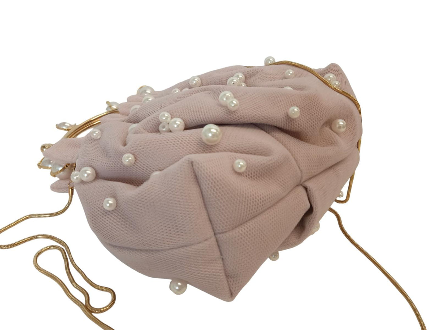ROSANTICA Tutu Bag Faux Pearl Clasp Mini Fabric/Metal Pink OS NEW RRP710