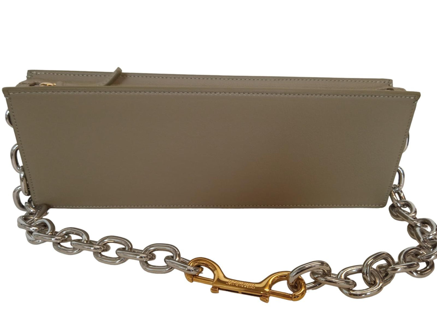 JACQUEMUS Le Sac Ciuciu Shoulder Bag Leather Chain Strap Khaki OS NEW RRP730