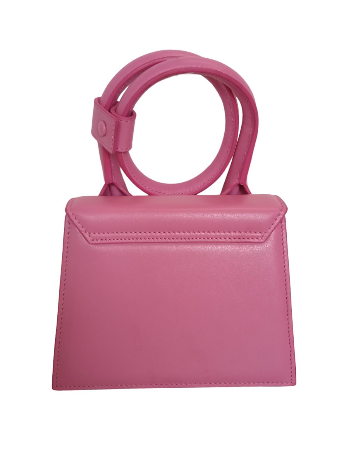 JACQUEMUS Le Chiquito Noeud Bag Coiled Leather Tote Bag Pink OS NEW RRP695
