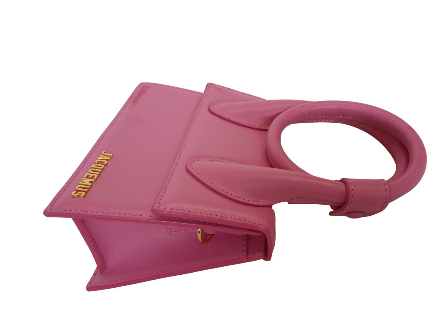 JACQUEMUS Le Chiquito Noeud Bag Coiled Leather Tote Bag Pink OS NEW RRP695