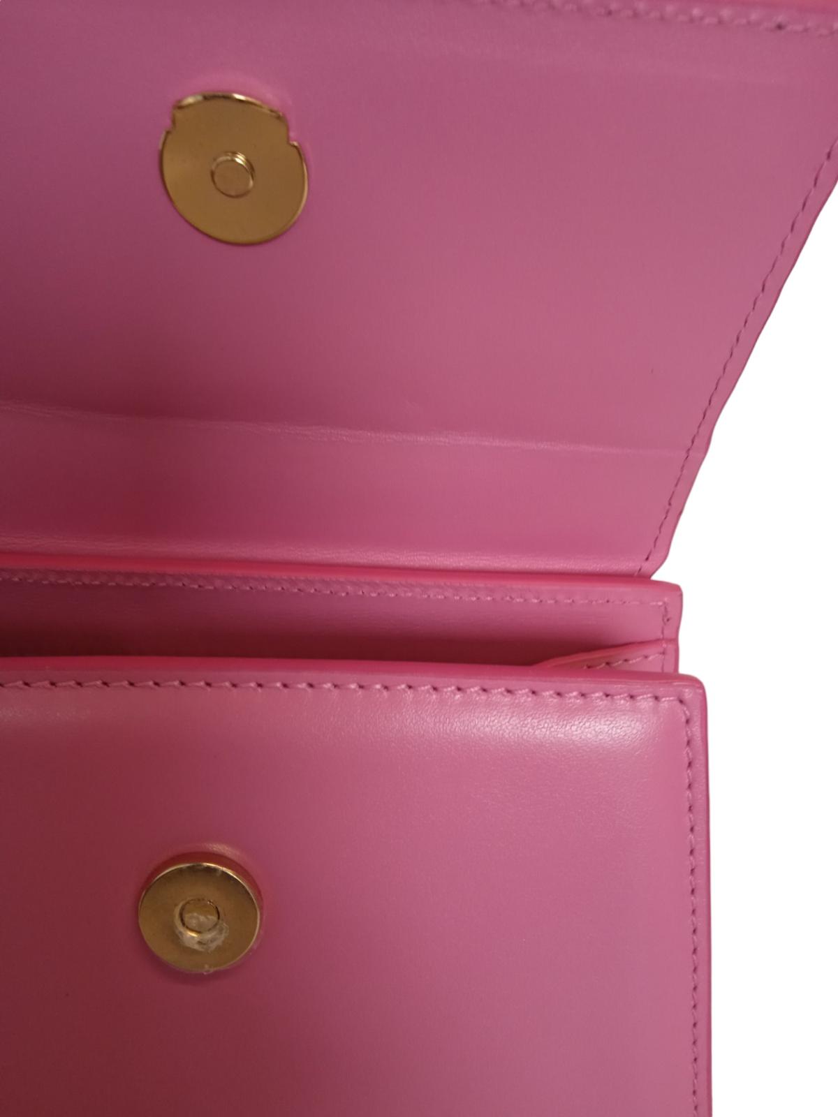 JACQUEMUS Le Chiquito Noeud Bag Coiled Leather Tote Bag Pink OS NEW RRP695