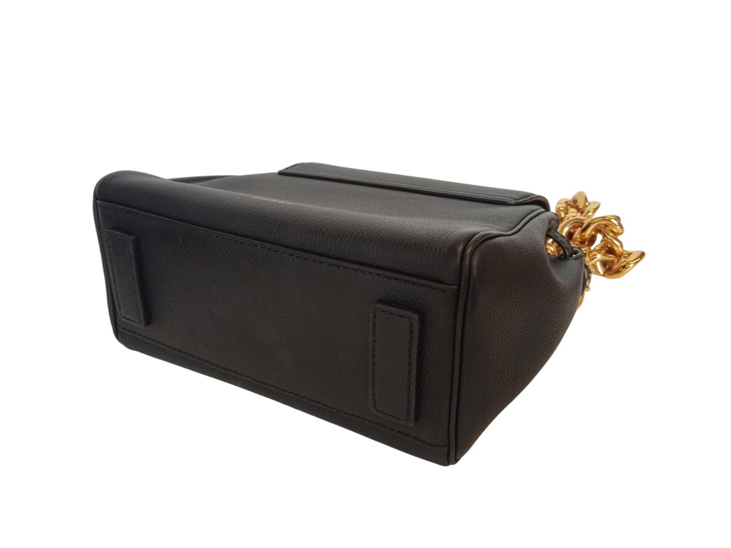 VERSACE Medusa Bag Leather Small Tote Chain Strap Black/Gold OS NEW RRP1580