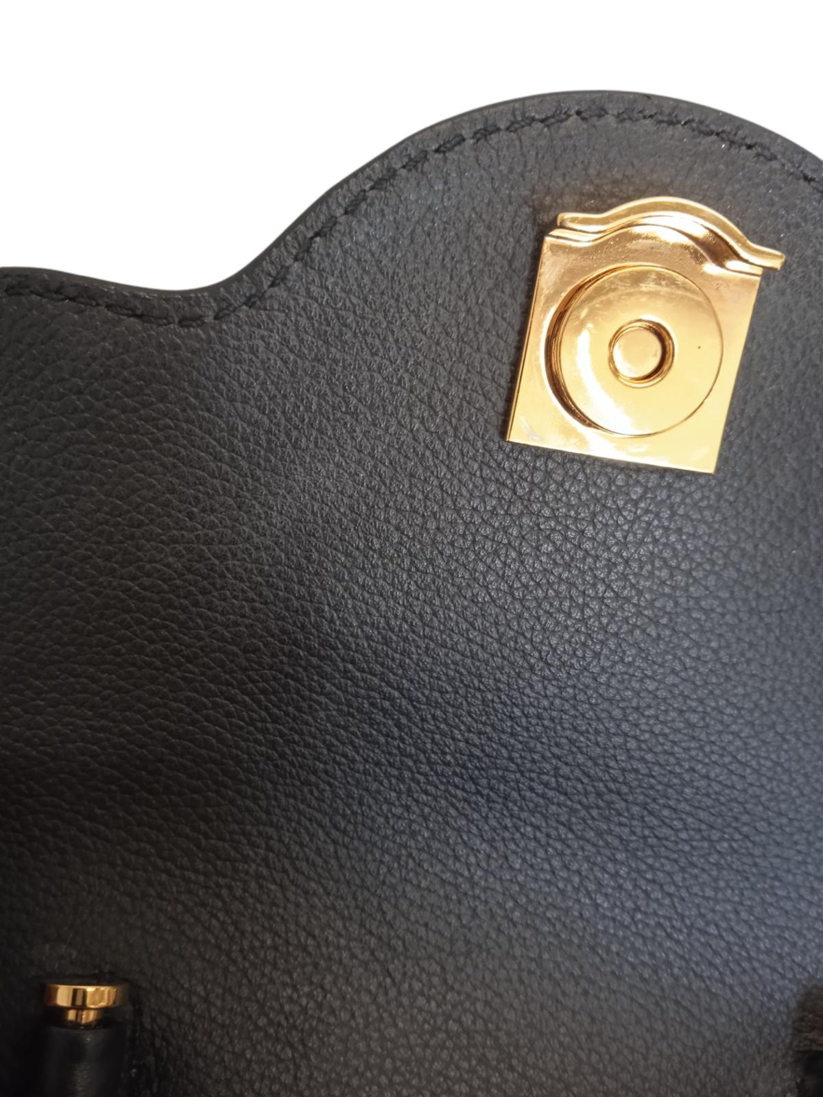 VERSACE Medusa Bag Leather Small Tote Chain Strap Black/Gold OS NEW RRP1580
