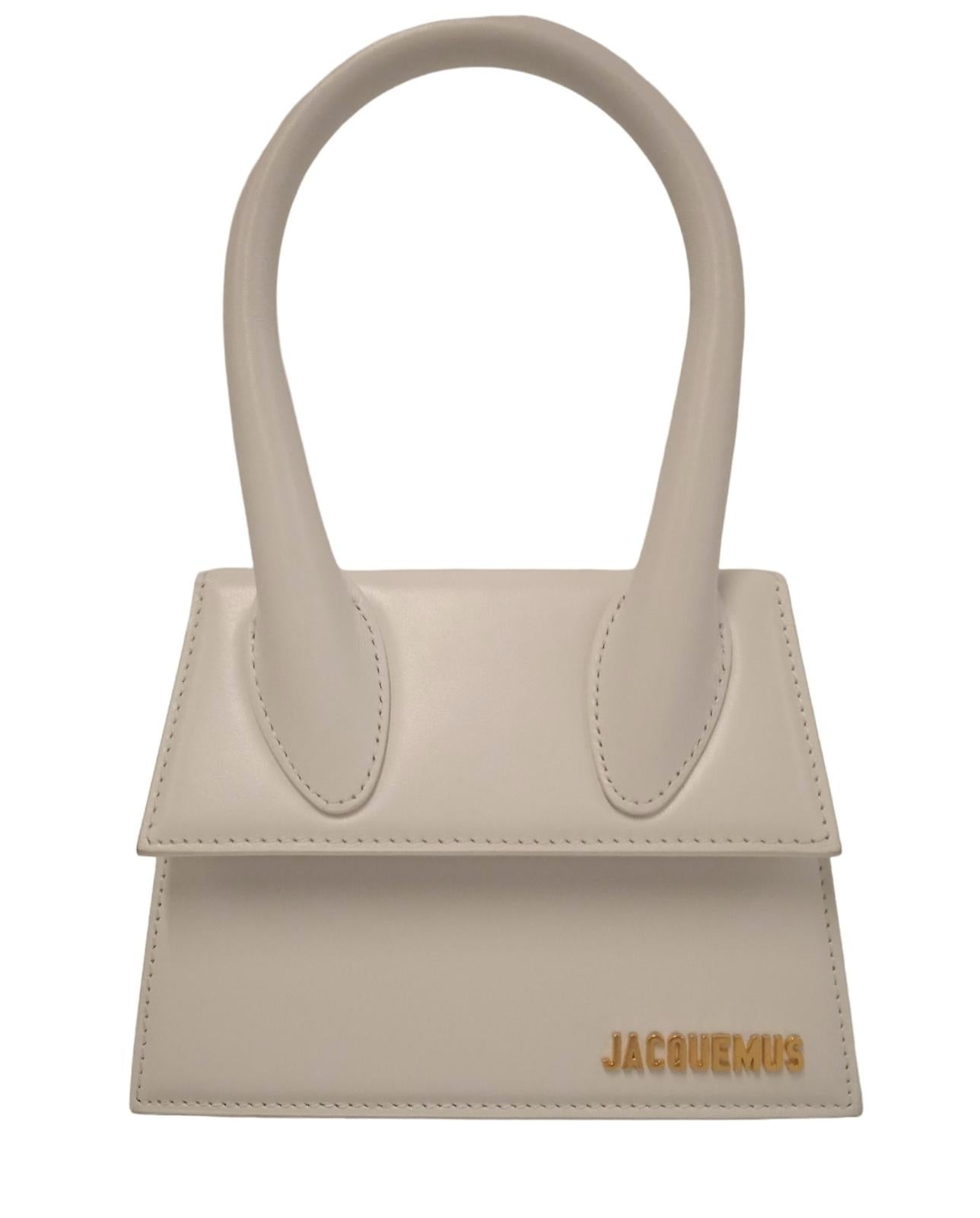 JACQUEMUS Ladies Le Chiquito Moyen White Leather Mini Tote Bag NEW RRP 650
