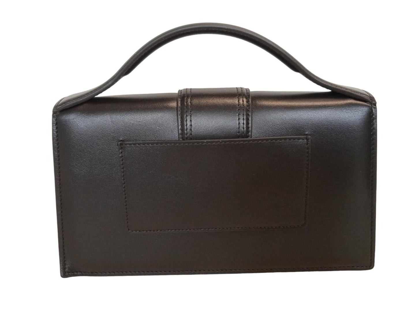 JACQUEMUS Le Grande Bambino Bag Leather Tote Flap Magnetic Black OS NEW RRP775