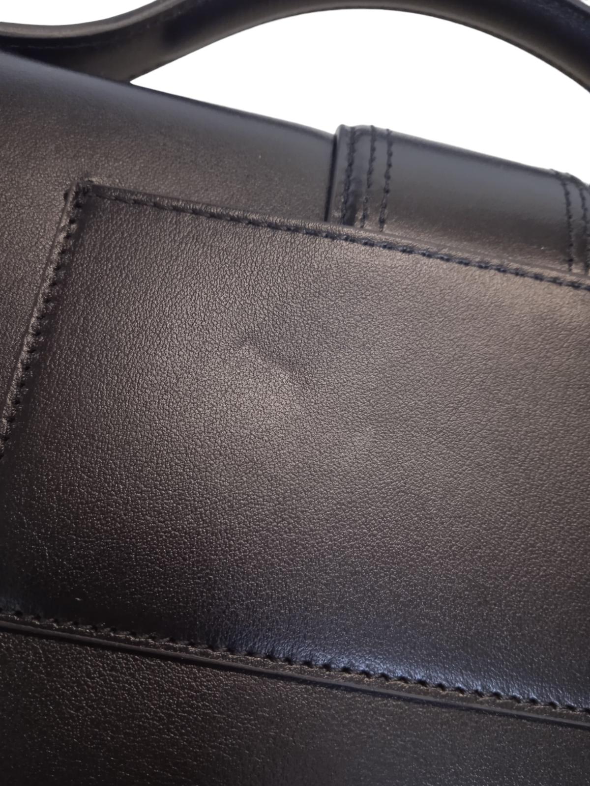 JACQUEMUS Le Grande Bambino Bag Leather Tote Flap Magnetic Black OS NEW RRP775