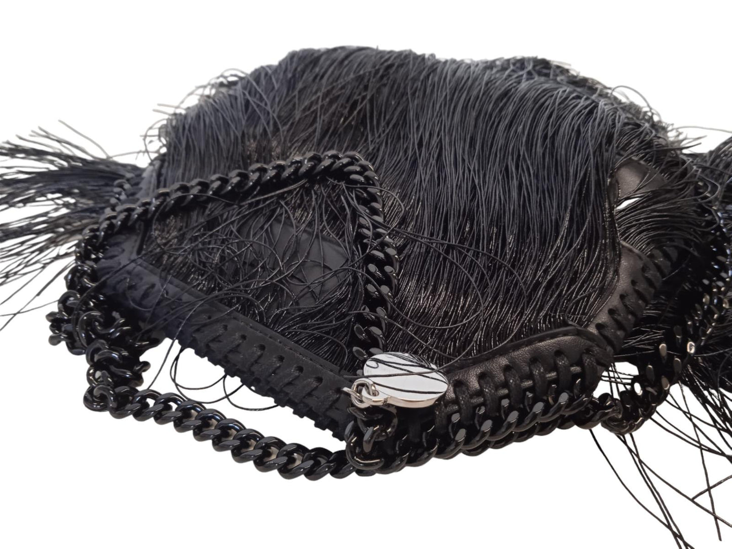 STELLA MCCARTNEY Falabella Mini Fringe Bag Faux Leather Black OS NEW RRP1185
