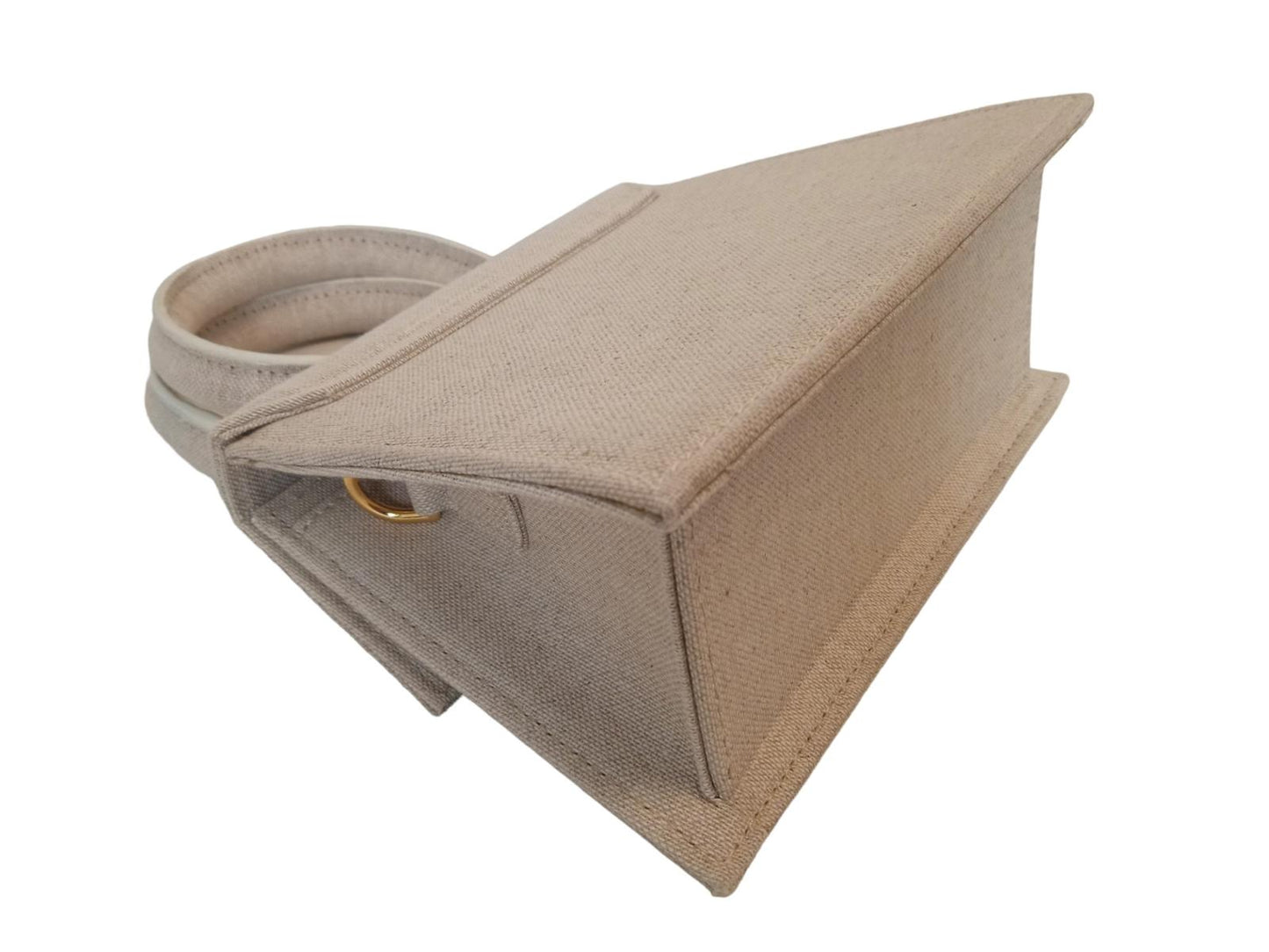 JACQUEMUS Le Chiquito Noeud Bag Canvas Coiled Handle Light Beige OS NEW RRP675