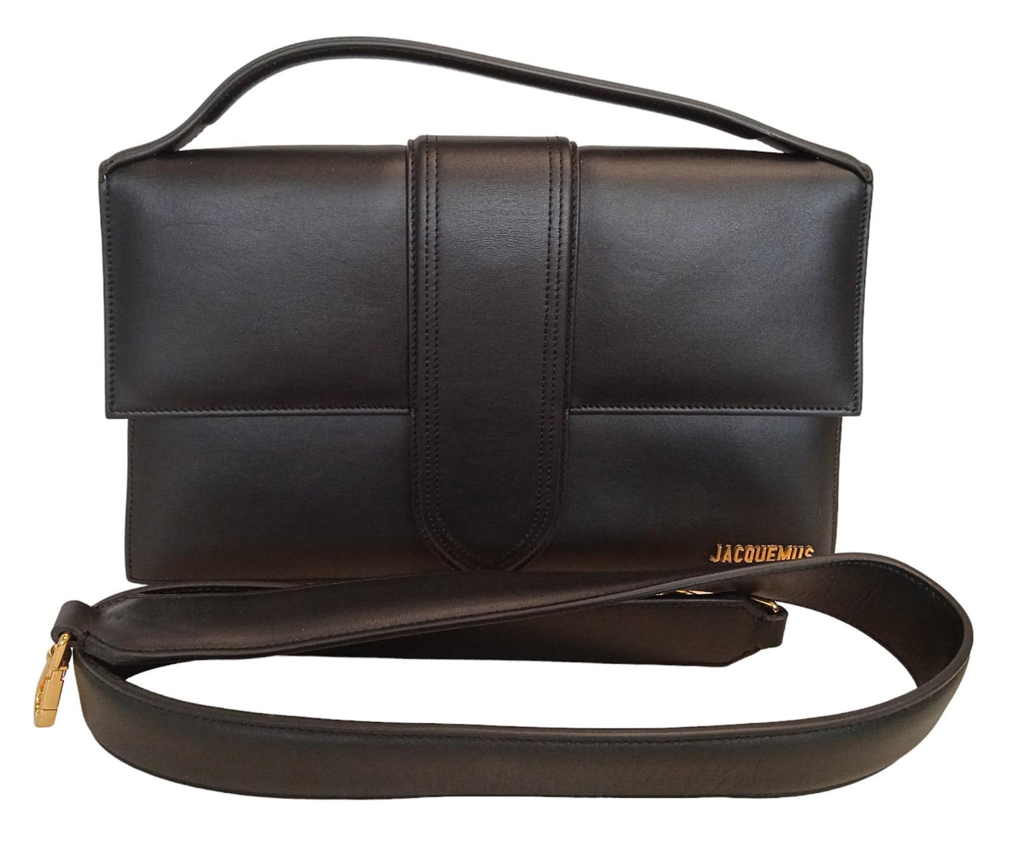 JACQUEMUS Le Bambino Bag Leather Top Handle Shoulder Strap Black OS NEW RRP765