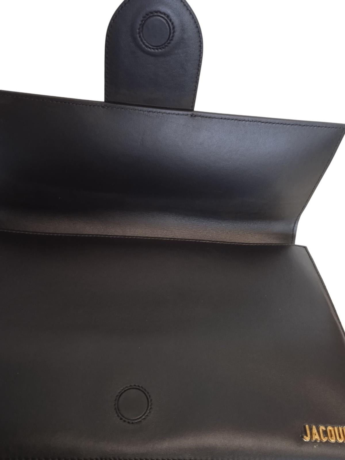JACQUEMUS Le Bambino Bag Leather Top Handle Shoulder Strap Black OS NEW RRP765