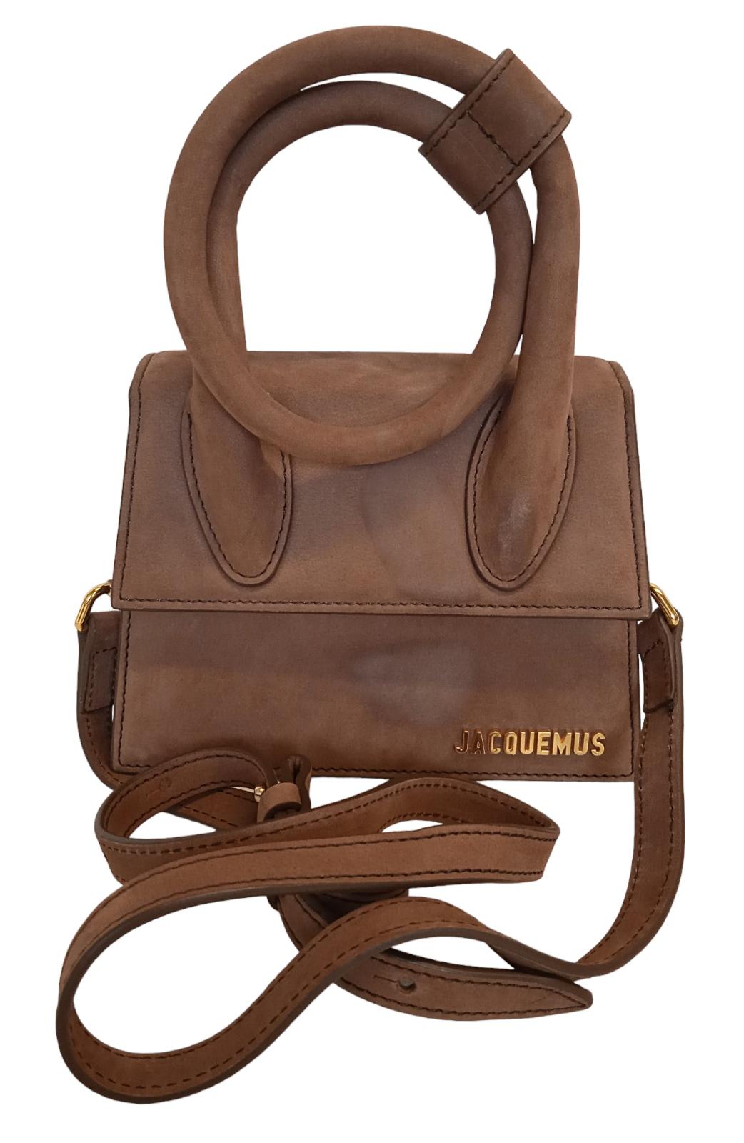 JACQUEMUS Le Chiquito Noeud Bag Coiled Leather Tote Bag Brown OS NEW RRP600