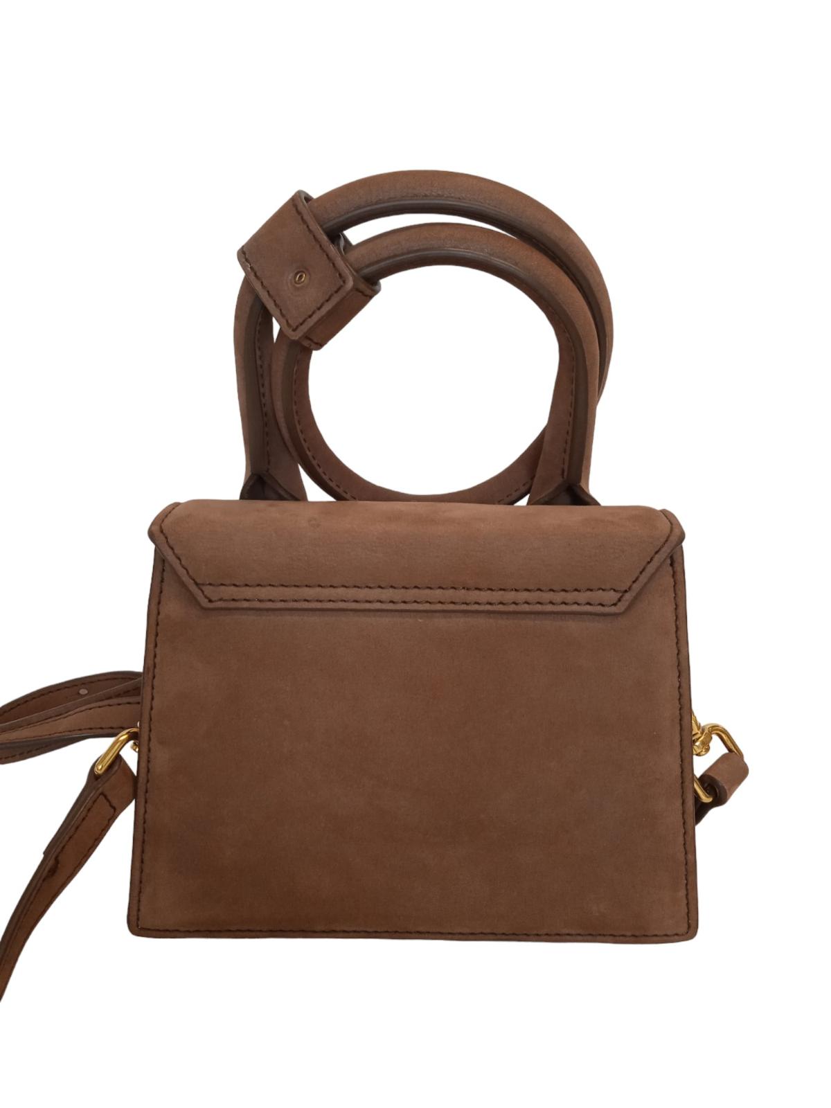 JACQUEMUS Le Chiquito Noeud Bag Coiled Leather Tote Bag Brown OS NEW RRP600