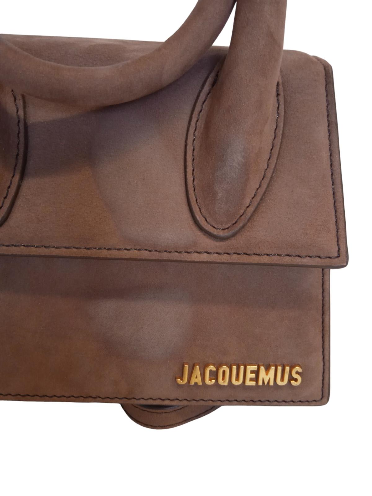 JACQUEMUS Le Chiquito Noeud Bag Coiled Leather Tote Bag Brown OS NEW RRP600