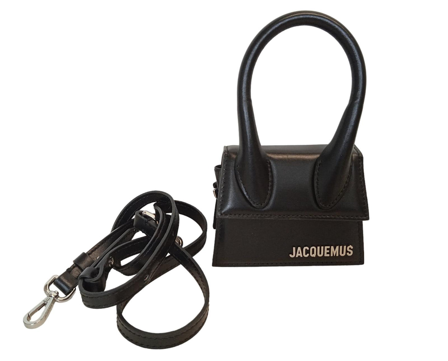JACQUEMUS Le Chiquito Mini Bag Leather Crossbody Magnetic Black OS NEW RRP475