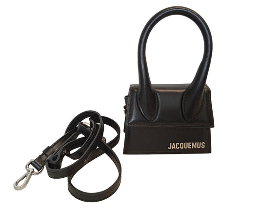 JACQUEMUS Le Chiquito Mini Bag Leather Crossbody Magnetic Black OS NEW RRP475