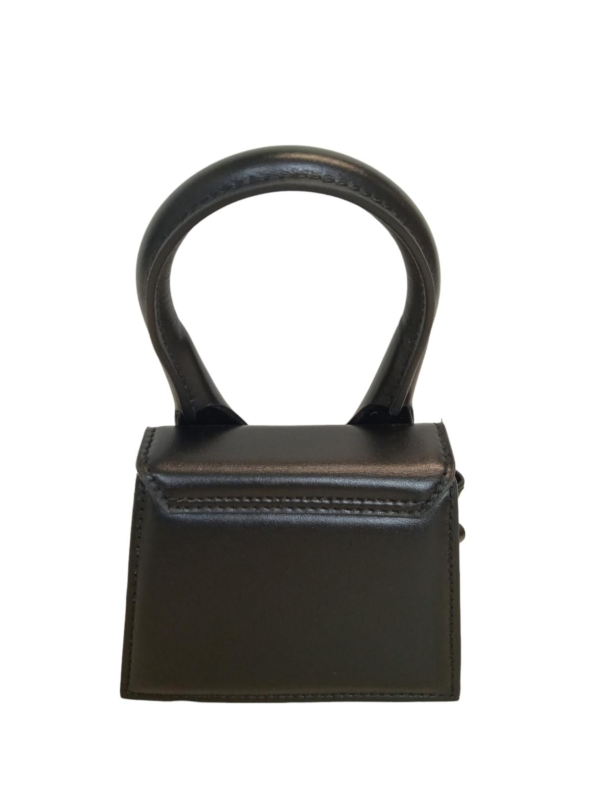 JACQUEMUS Le Chiquito Mini Bag Leather Crossbody Magnetic Black OS NEW RRP475