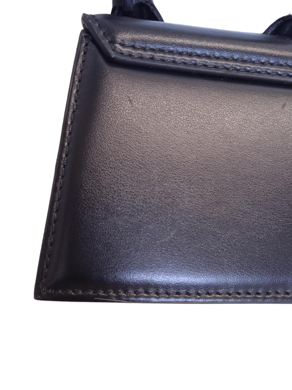 JACQUEMUS Le Chiquito Mini Bag Leather Crossbody Magnetic Black OS NEW RRP475