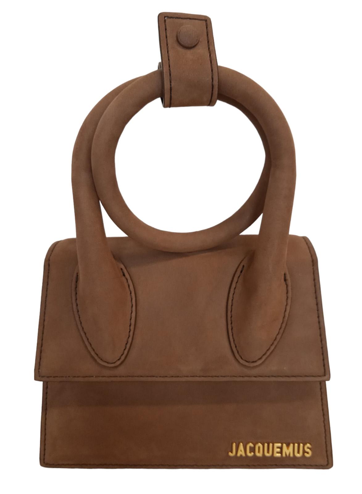 JACQUEMUS Le Chiquito Noeud Bag Coiled Leather Tote Bag Brown NEW RRP600
