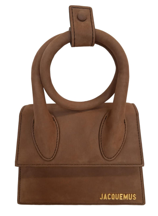 JACQUEMUS Le Chiquito Noeud Bag Coiled Leather Tote Bag Brown NEW RRP600