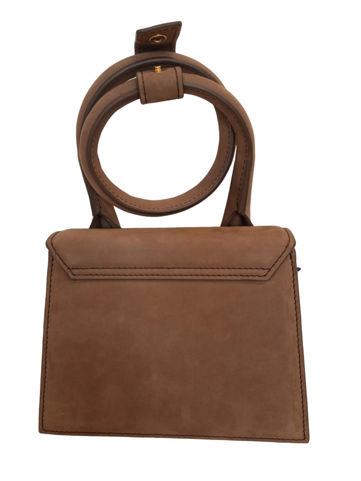 JACQUEMUS Le Chiquito Noeud Bag Coiled Leather Tote Bag Brown NEW RRP600