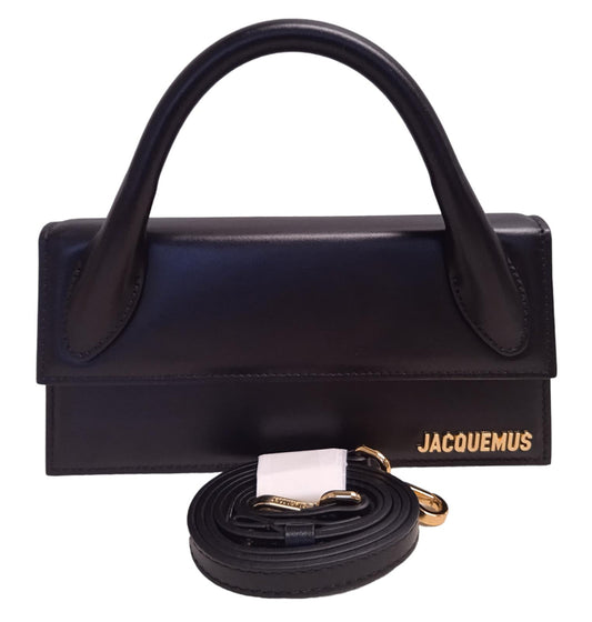 JACQUEMUS Le Chiquito Long Bag Tote Leather Shoulder Strap Black OS NEW RRP655