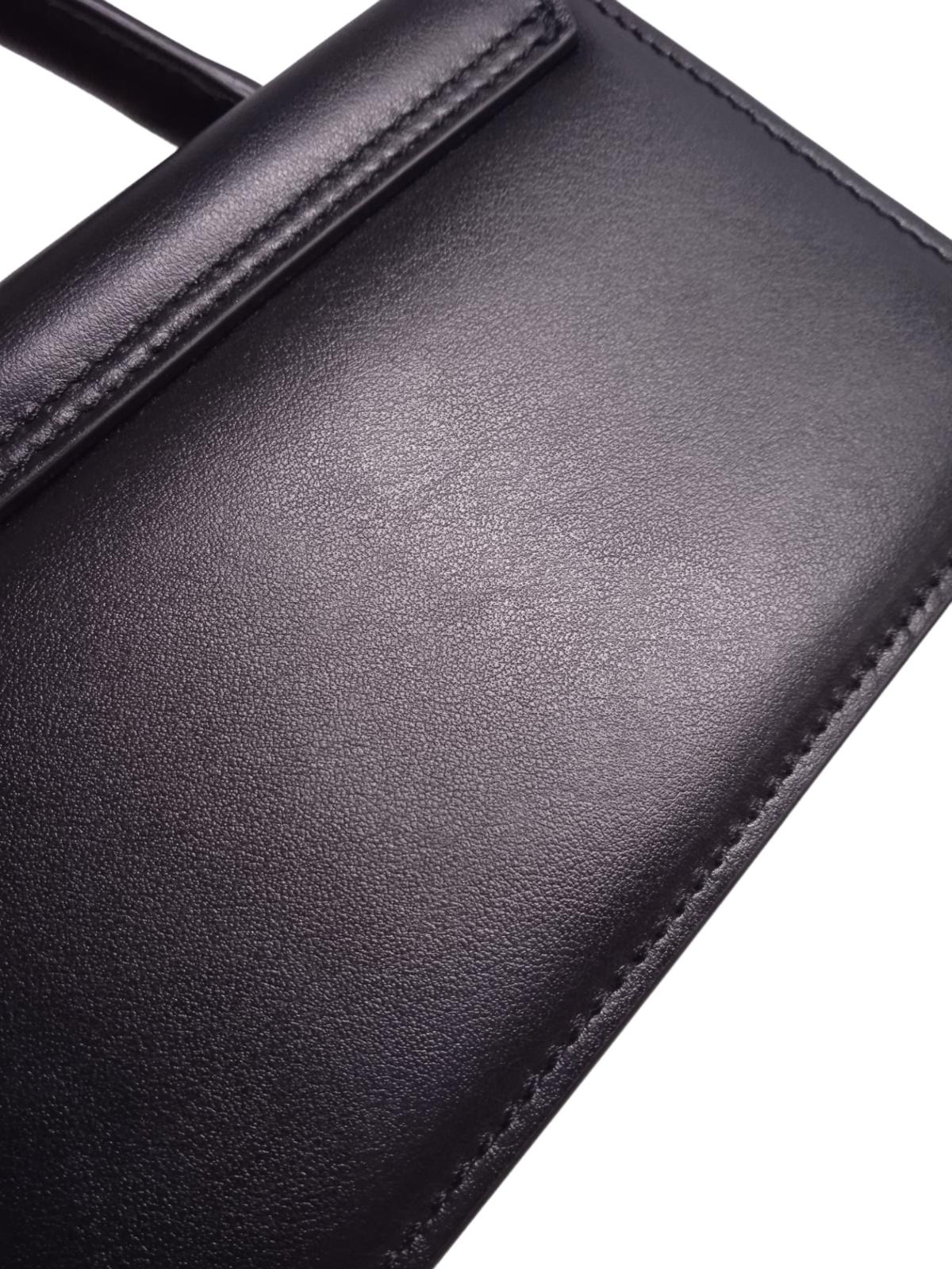 JACQUEMUS Le Chiquito Long Bag Tote Leather Shoulder Strap Black OS NEW RRP655