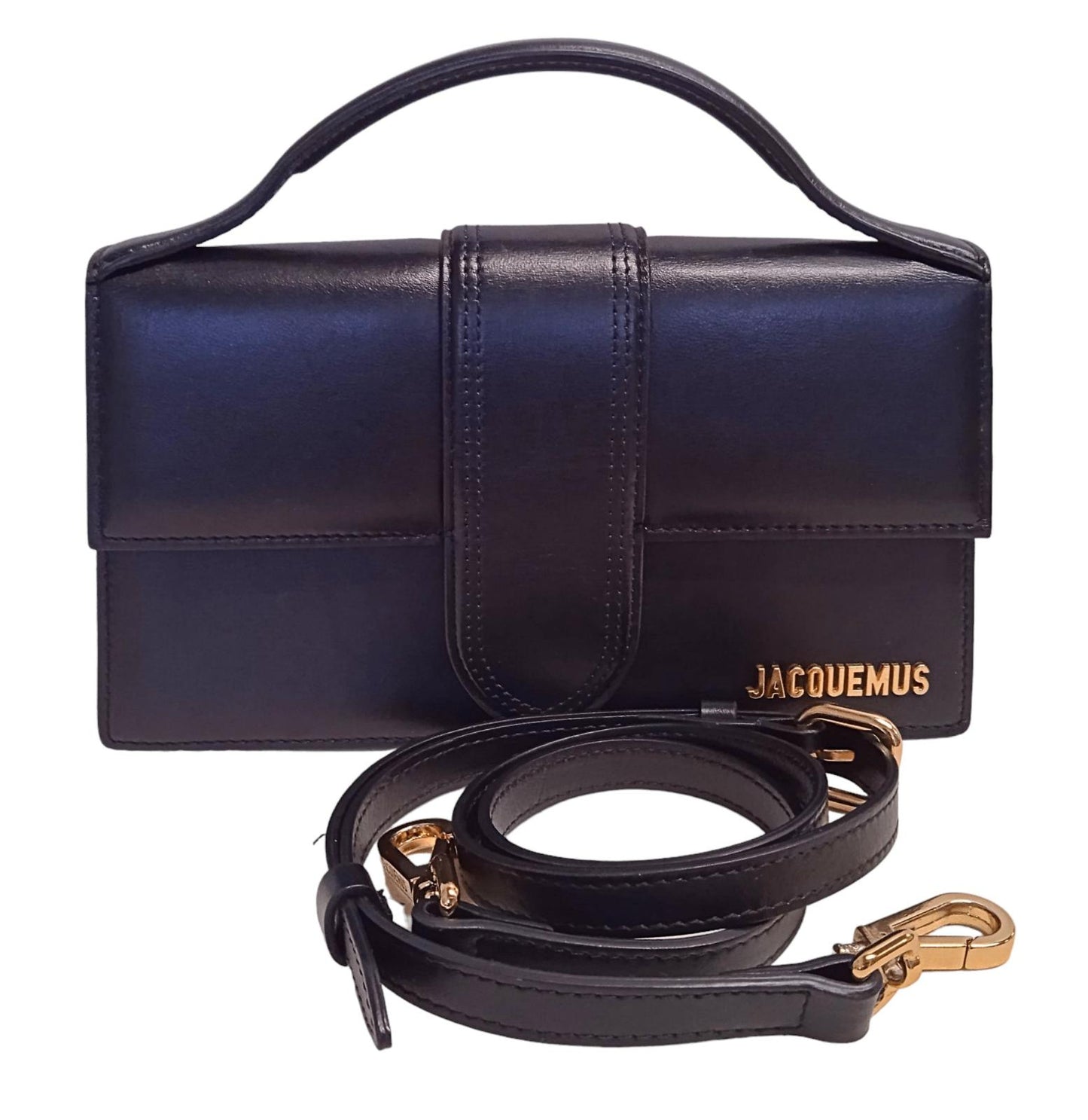 JACQUEMUS Le Grande Bambino Bag Leather Shoulder Crossbody Black  OS NEW RRP775