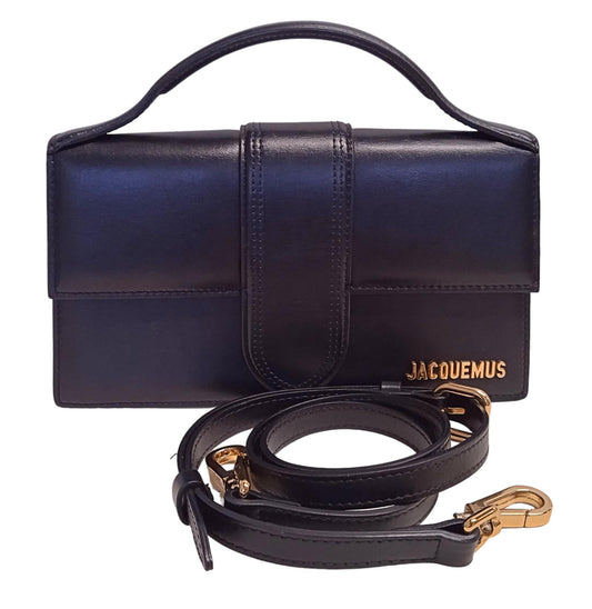 JACQUEMUS Le Grande Bambino Bag Leather Shoulder Crossbody Black  OS NEW RRP775