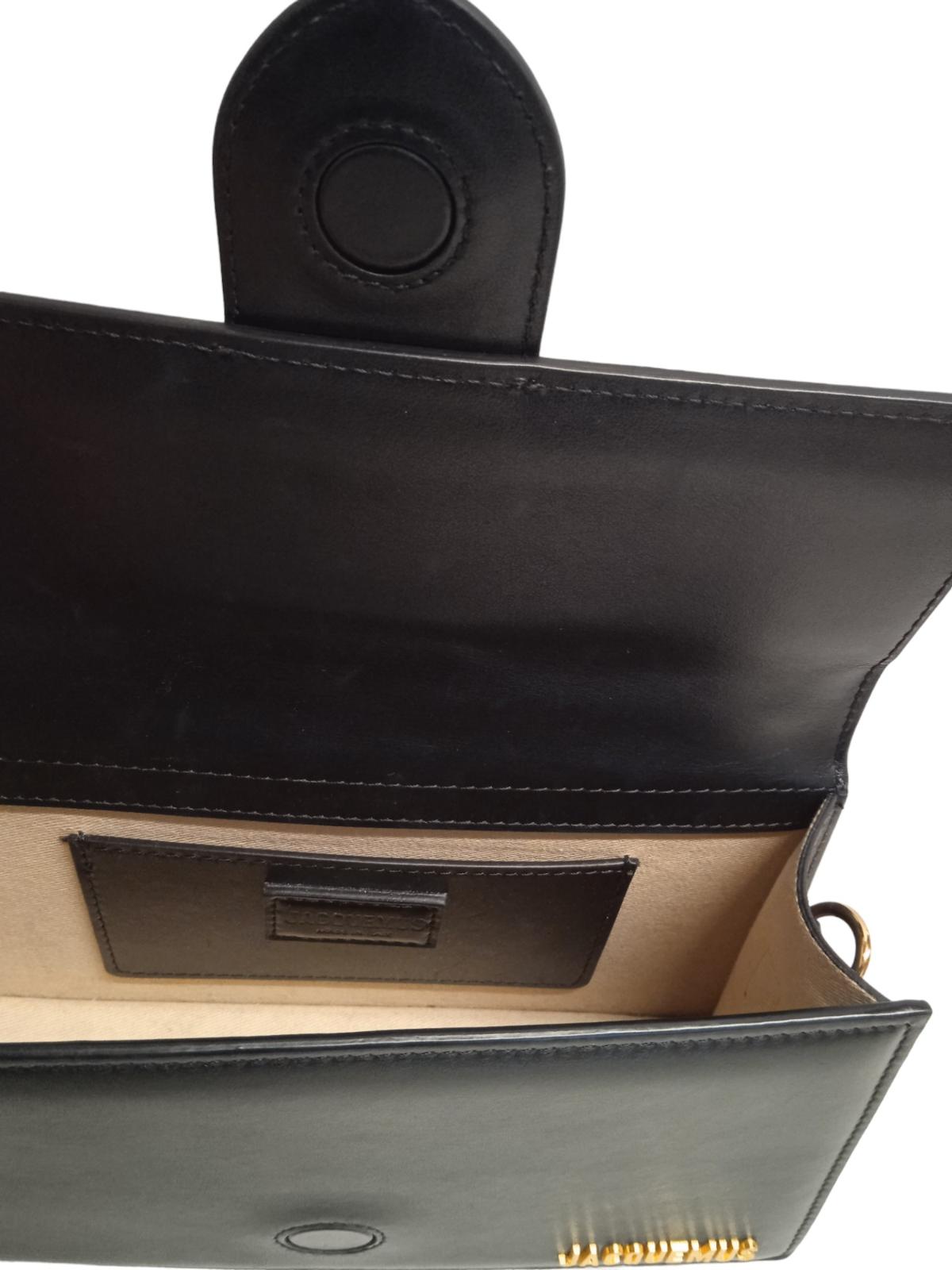 JACQUEMUS Le Grande Bambino Bag Leather Shoulder Crossbody Black  OS NEW RRP775