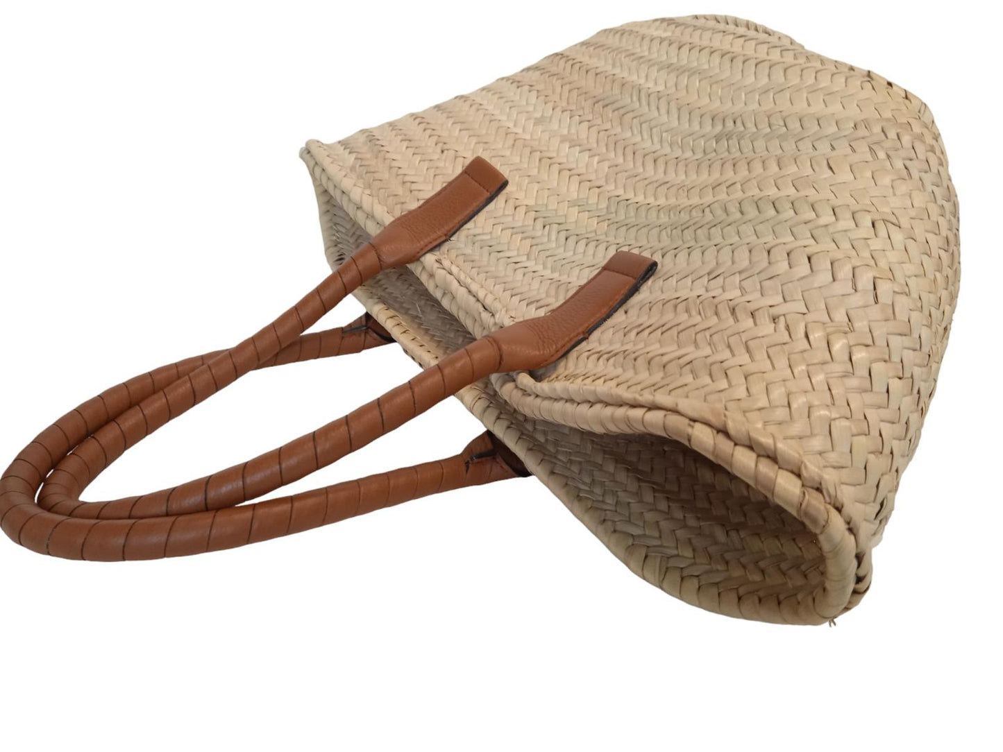 CHLOE Marcie Bag Raffia/Leather Tote Medium Basket Open Top Brown OS NEW RRP550