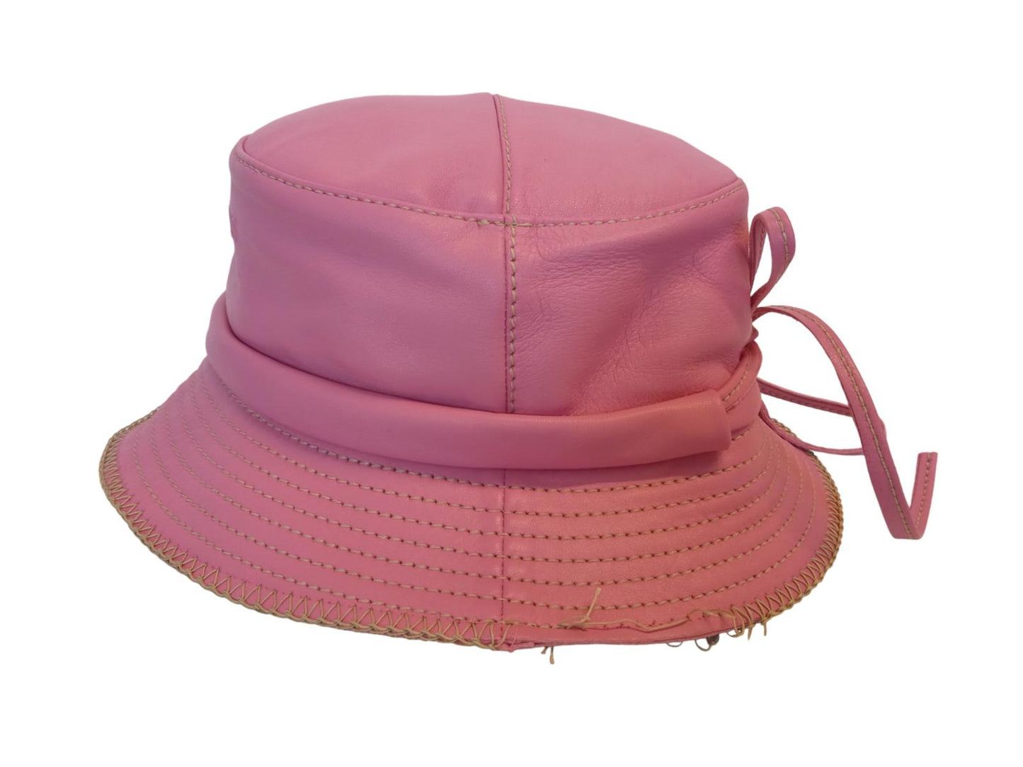 JACQUEMUS Le Bob Mentalo Bucket Hat Lamb Skin Ladies Pink 56/XS NEW RRP185