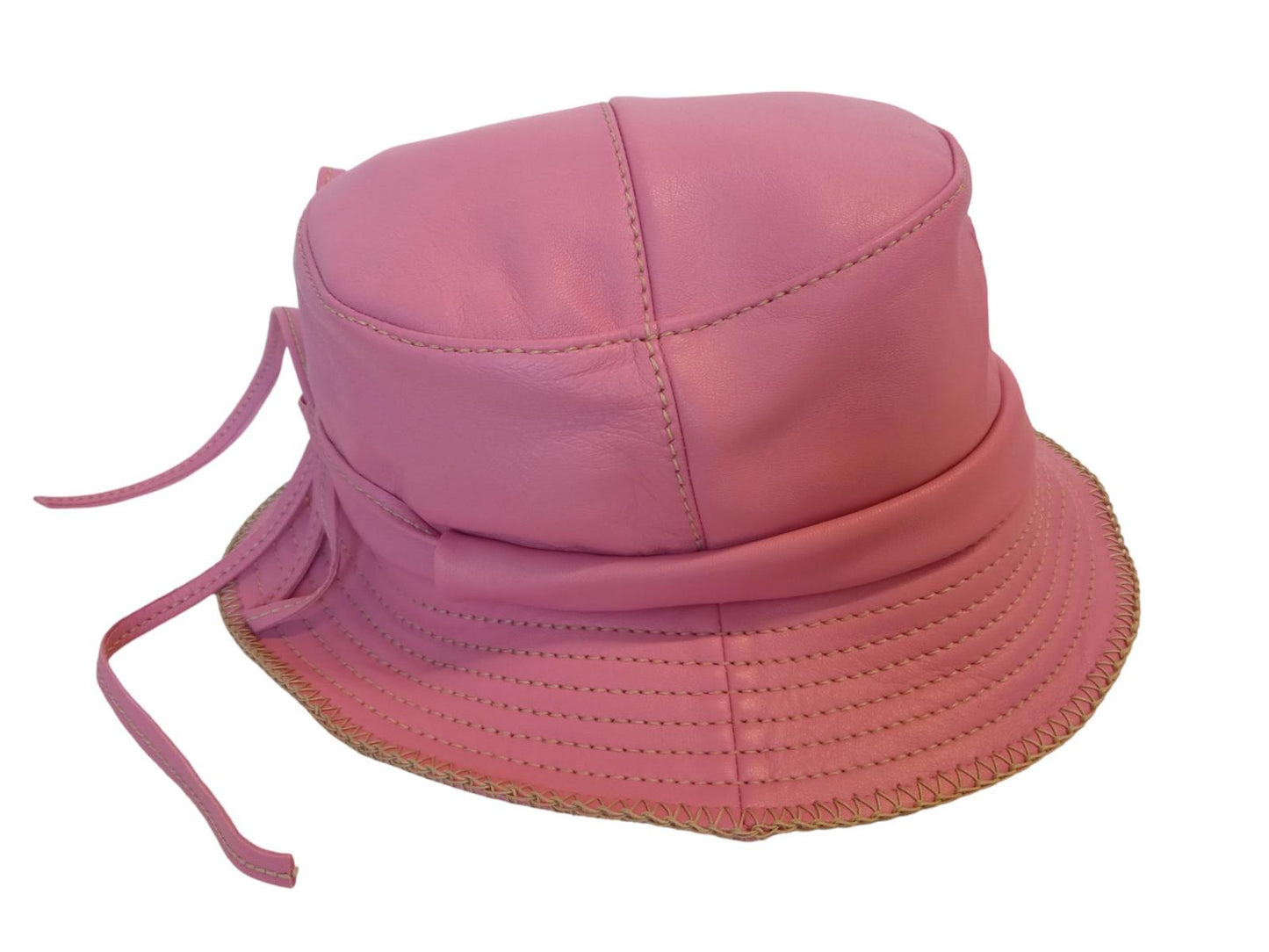 JACQUEMUS Le Bob Mentalo Bucket Hat Lamb Skin Ladies Pink 56/XS NEW RRP185