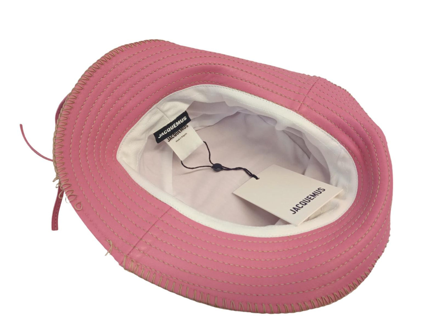 JACQUEMUS Le Bob Mentalo Bucket Hat Lamb Skin Ladies Pink 56/XS NEW RRP185