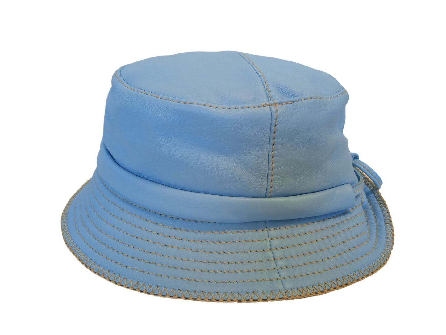 JACQUEMUS Le Bob Mentalo Bucket Hat Lamb Skin Ladies Blue 60/M NEW RRP165