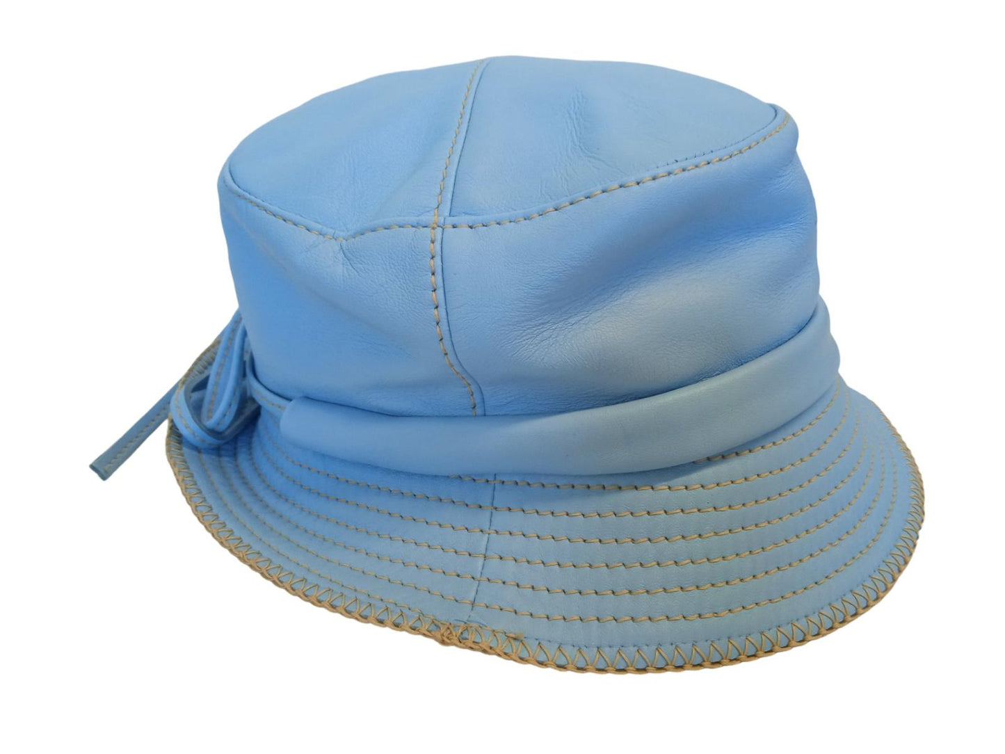 JACQUEMUS Le Bob Mentalo Bucket Hat Lamb Skin Ladies Blue 60/M NEW RRP165