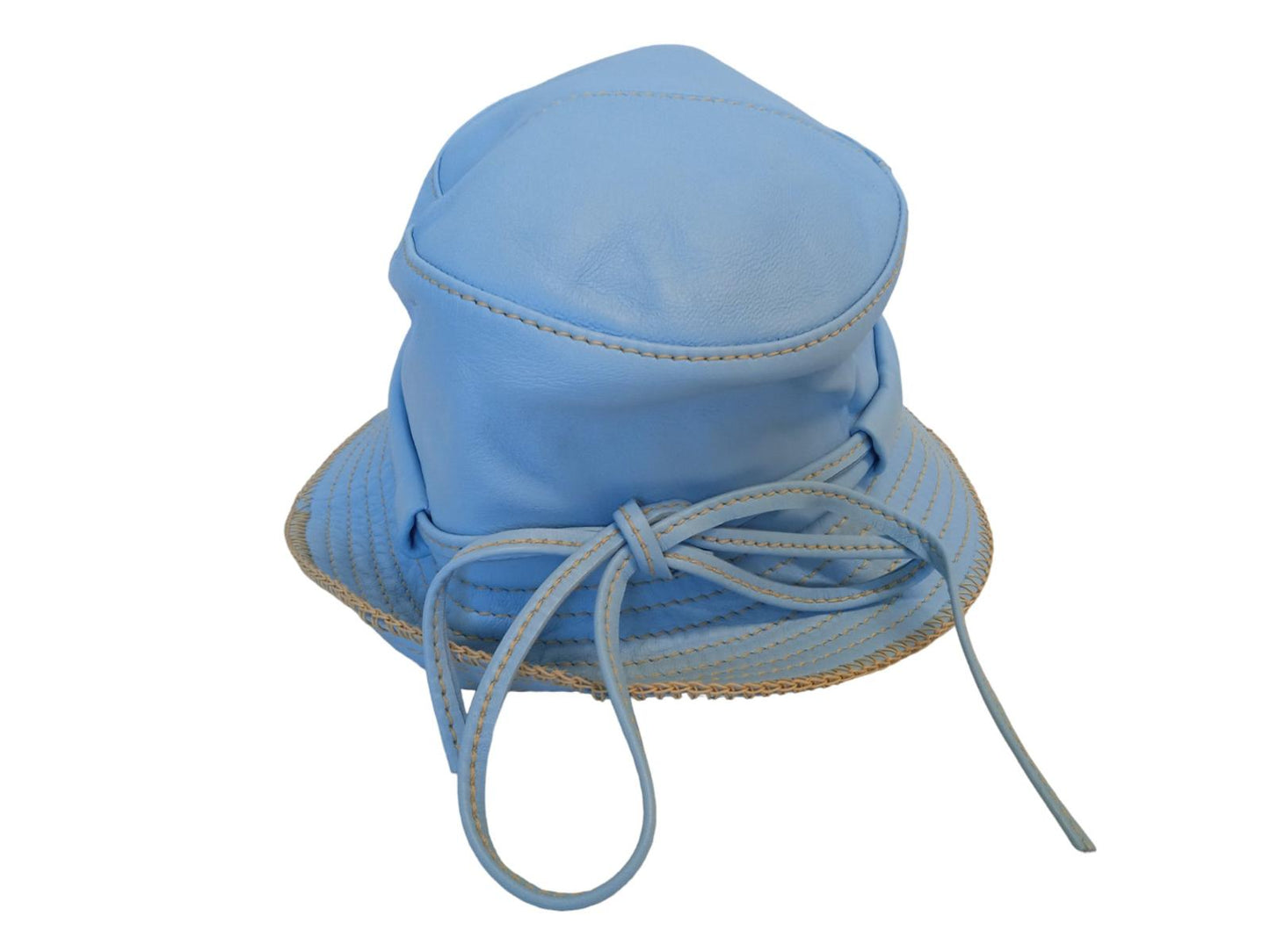 JACQUEMUS Le Bob Mentalo Bucket Hat Lamb Skin Ladies Blue 58/S NEW RRP165