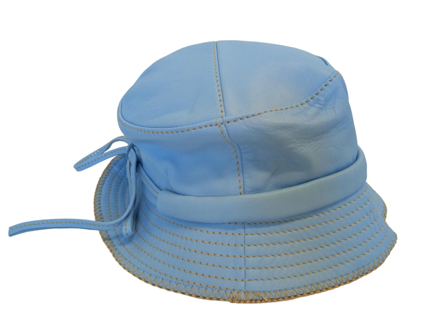 JACQUEMUS Le Bob Mentalo Bucket Hat Lamb Skin Ladies Blue 58/S NEW RRP165