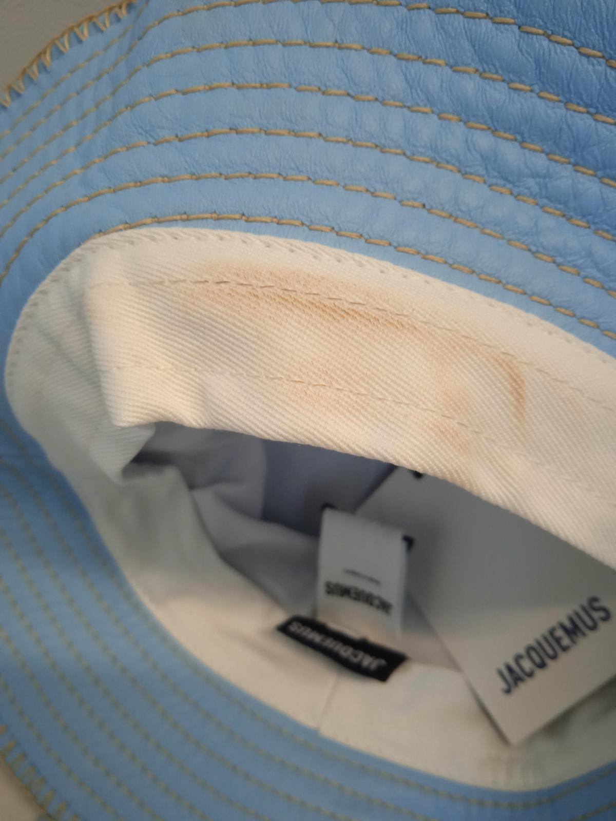 JACQUEMUS Le Bob Mentalo Bucket Hat Lamb Skin Ladies Blue 58/S NEW RRP165