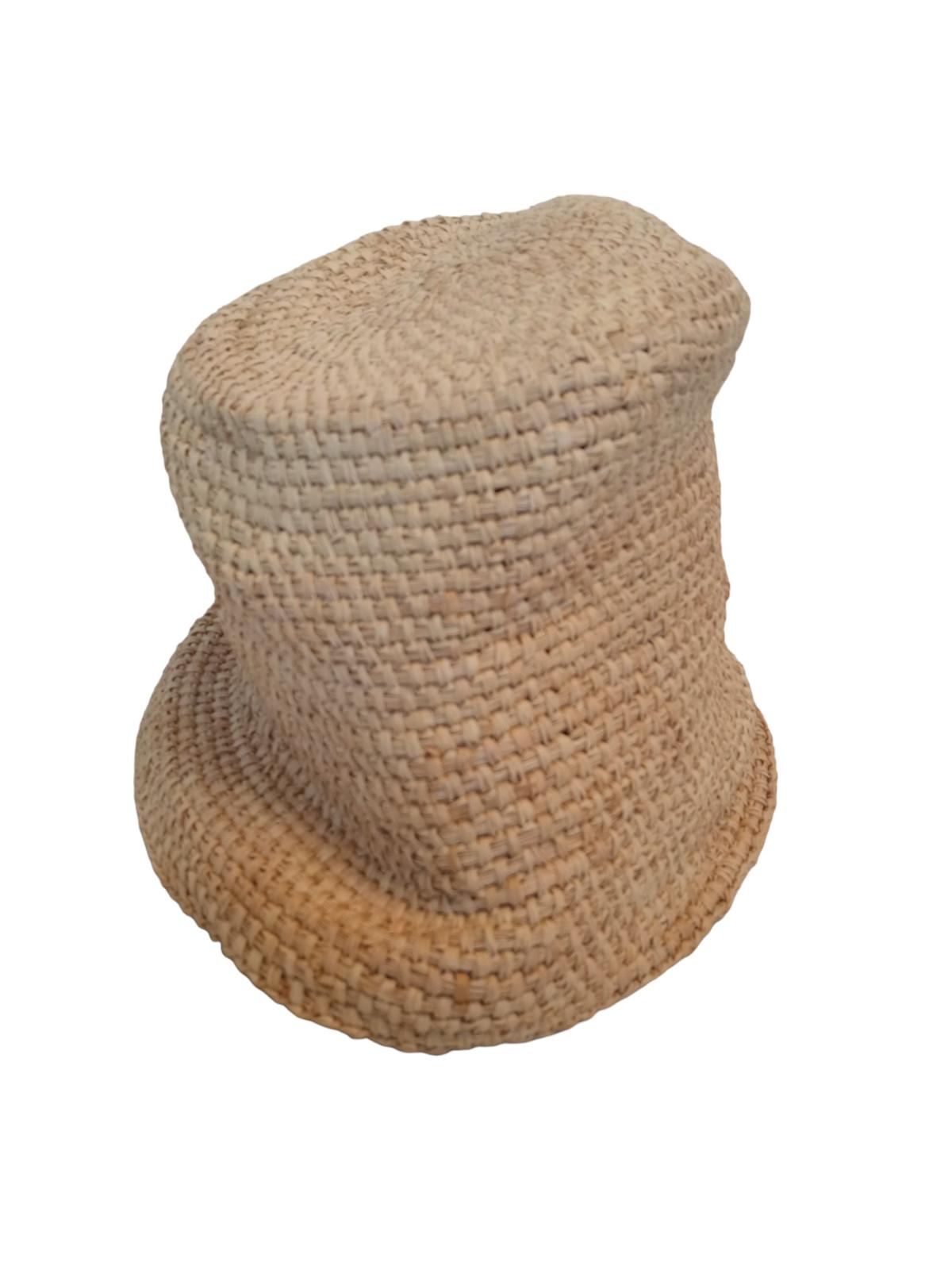 JACQUEMUS Le Bob Ficiu Hat Raffia Crochet Bucket Ladies Beige 58/S NEW RRP350