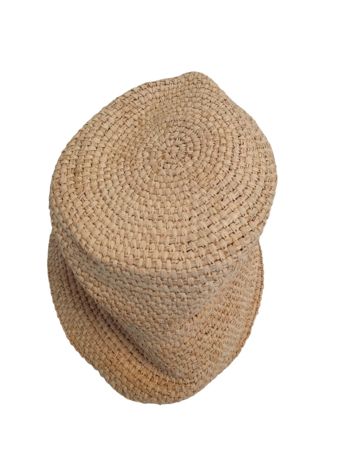 JACQUEMUS Le Bob Ficiu Hat Raffia Crochet Bucket Ladies Beige 58/S NEW RRP350